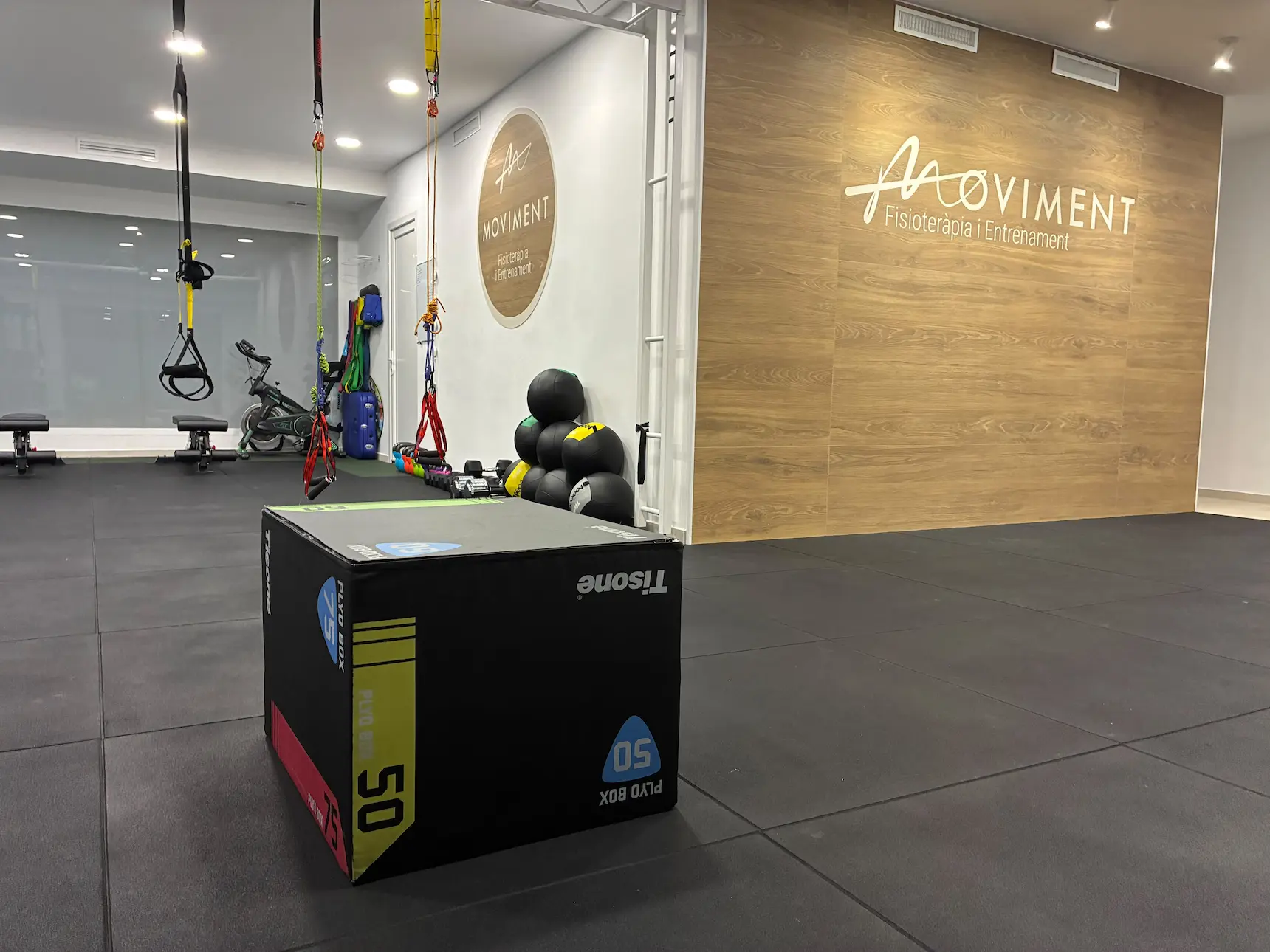 Zona de plyo box con el logotipo de Moviment en Vila-real